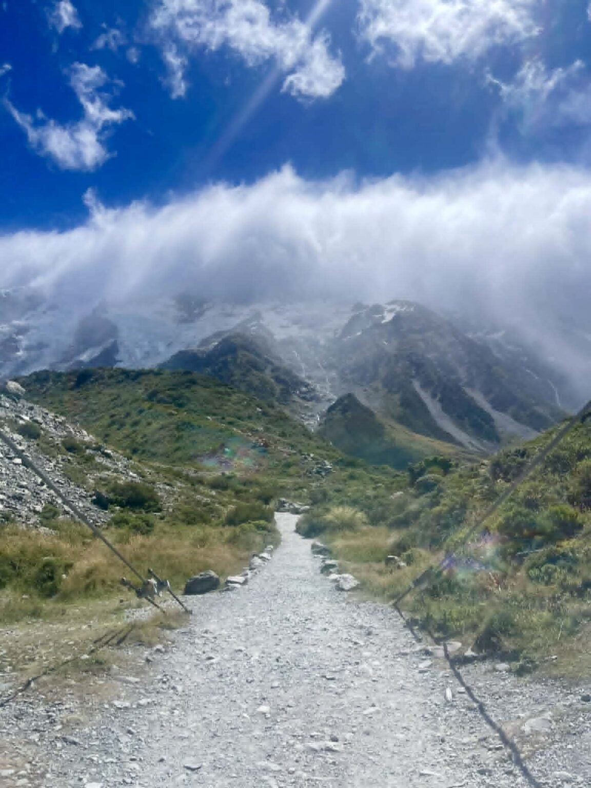 A mountain path through a New Zealand valley